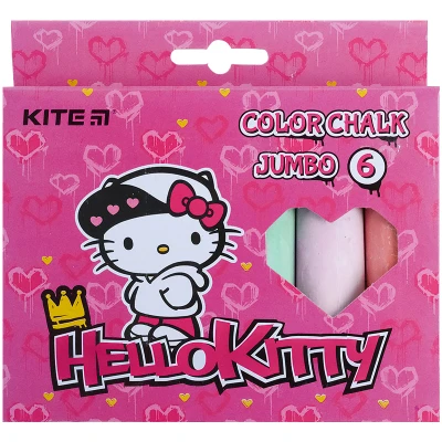 Крейда кольорова Jumbo, 6 кол. Hello Kitty HK21-073 Kite