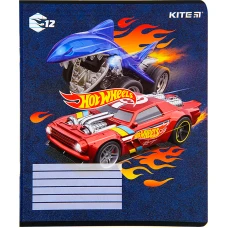 Зошит 12 арк., лінія, гібр. лак + УФ лак, Hot Wheels HW22-234 Kite