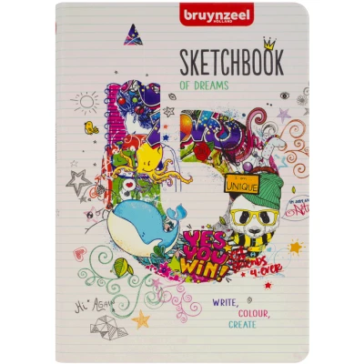 Блокнот у лінійку NOTEBOOK, 80 г/м2, 14,8х21 см, 80 л, бежево-білий, Bruynzeel