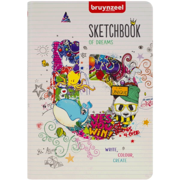Блокнот у лінійку NOTEBOOK, 80 г/м2, 14,8х21 см, 80 л, бежево-білий, Bruynzeel