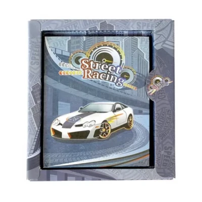 Блокнот А6 лінія, з глітером у тонкій коробці, серія Street raacing 4025 Kidis