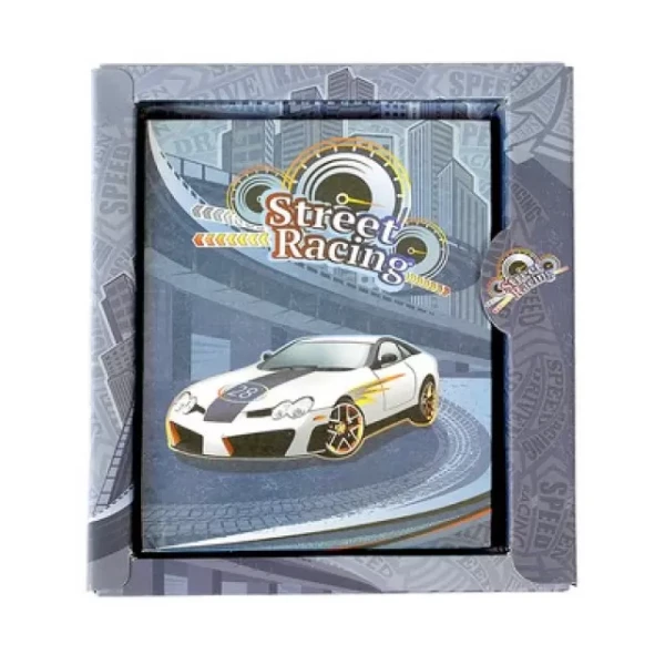 Блокнот А6 лінія, з глітером у тонкій коробці, серія Street raacing 4025 Kidis