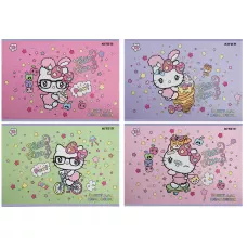 Зошит для малювання, 12 арк., скоба, УФ лак + глітер, Hello Kitty HK23-241 Kite