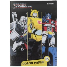 Папір кольоровий двостор. (15арк/15кол), А4 Transformers TF21-250 Kite