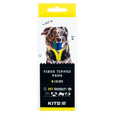 Фломастери, набiр 6 шт., Kite Dogs K22-446 Kite (ТЕРМІН)