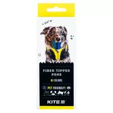 Фломастери, набiр 6 шт., Kite Dogs K22-446 Kite (ТЕРМІН)