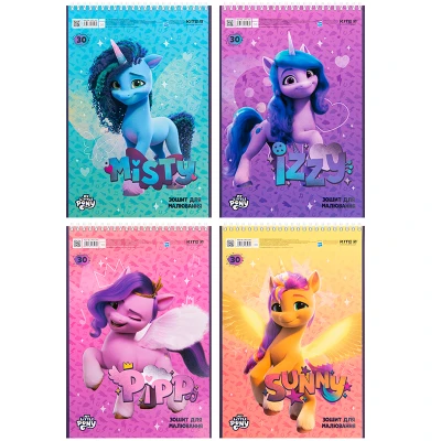 Зошит для малювання, 30 арк., спір., софт тач + УФ лак, My Little Pony LP23-243 Kite