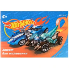 Зошит для малювання, 12 арк., скоба, гібр. лак + УФ лак, Hot Wheels HW22-241 Kite
