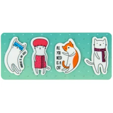 Закладки пластикові 4x20 шт, 35х50 мм, Cats, K22-479-6 Kite