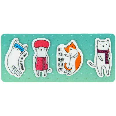 Закладки пластикові 4x20 шт, 35х50 мм, Cats, K22-479-6 Kite