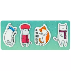 Закладки пластикові 4x20 шт, 35х50 мм, Cats, K22-479-6 Kite