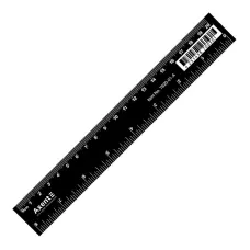 Лінійка пластикова, 20 см, чорна 7620-01-A