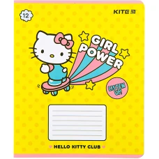 Зошит 12 арк., лінія, софт тач + УФ лак, Hello Kitty HK22-234 Kite