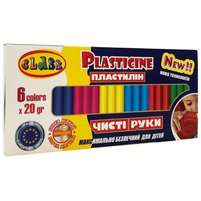 Пластилін Чисті руки MAXI 6кол.*20гр., стек, ECO, 7643С, Class
