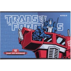 Зошит для малювання, 12 арк., скоба, гібр. лак+УФ, Transformers TF21-241 Kite