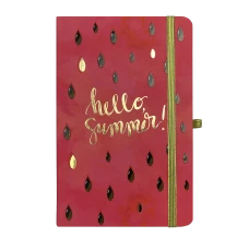 Книга записна TRENDY, на гумці, 136х207мм, 96 арк., кліт., офсет крем., тв.лам.обкл., малинова, BM.255111-29
