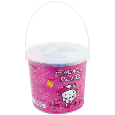 Крейда кольорова Jumbo, 15 шт. у відерці Hello Kitty HK21-074 Kite