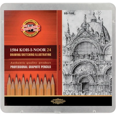 Олівці графітні 1500, 8В-10Н, 24 шт. Koh-i-noor