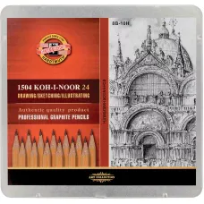 Олівці графітні 1500, 8В-10Н, 24 шт. Koh-i-noor
