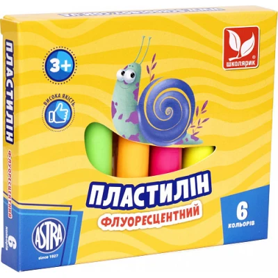 Пластилін флуоресцентний 6 кольорів 83811906-UA Школярик