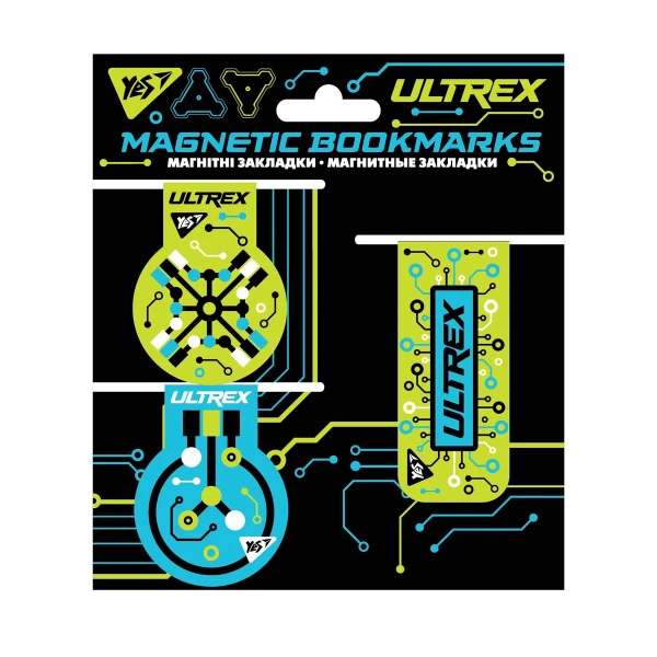 Закладки магнітні YES "Ultrex", 3 шт, 707619
