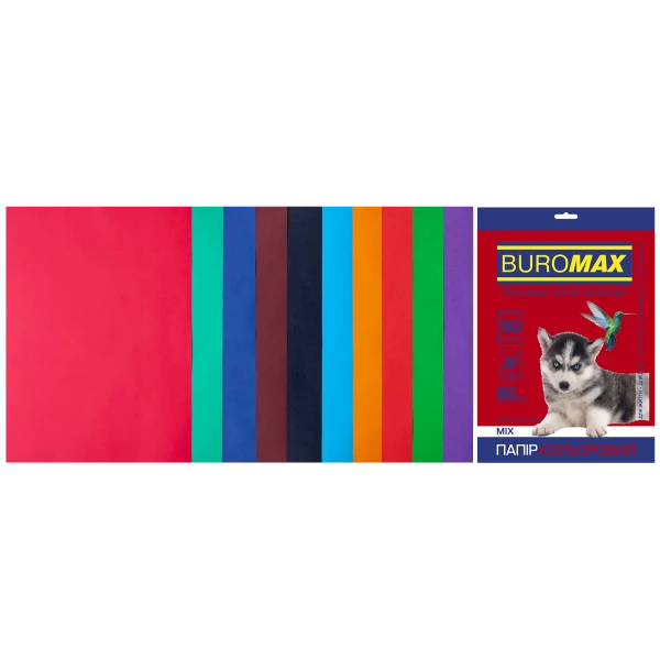 Набір кольорового паперу А4, 80г/м2, DARK+INTENSIV, 10кол. 50арк., BM.2721950-99