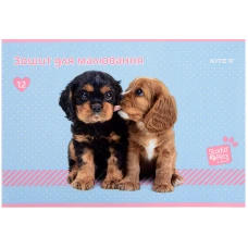 Зошит для малювання, 12 арк., скоба, софт тач + УФ лак, Studio Pets SP22-241 Kite