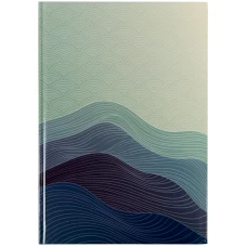Книга записна А4, 96арк., кліт, тв. обкл., Waves, синя 8422-562-A  