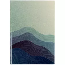 Книга записна А4, 96арк., кліт, тв. обкл., Waves, синя 8422-562-A  