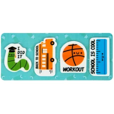 Закладки пластикові 4x20 шт, 35х50 мм, School, K22-479-4 Kite