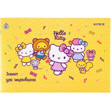 Зошит для малювання, 12 арк., скоба, УФ лак + глітер, Hello Kitty HK22-241 Kite