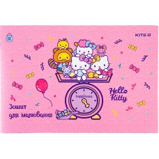 Зошит для малювання, 12 арк., скоба, УФ лак + глітер, Hello Kitty HK22-241 Kite