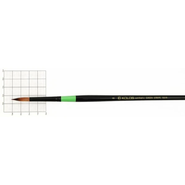 Синтетика кругла, Green stripe 1019, № 8, д.р. пензель KOLOS