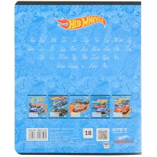 Зошит 18 арк., лінія, гібр. лак + УФ лак, Hot Wheels HW22-237 Kite