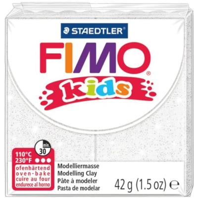 Пластика Fimo kids, Біла з блискітками, 42г, Fimo