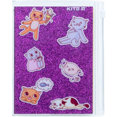 Блокнот силіконова обкладинка, 80 арк., Purple cats K22-462-2