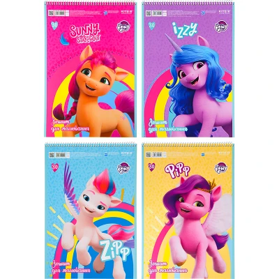 Зошит для малювання, 30 арк., спір., софт тач + УФ лак, My Little Pony LP22-243 Kite