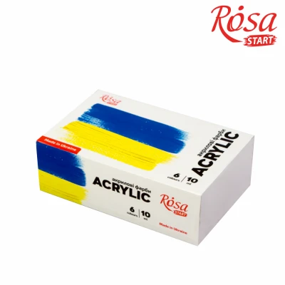 Набір акрилових фарб Ukraine 6x10мл, ROSA Start