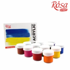Набір акрилових фарб Ukraine 12x10мл, ROSA Start