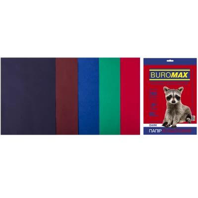 Набір кольорового паперу А4, 80г/м2, DARK, 5кол. 50арк., BM.2721450-99