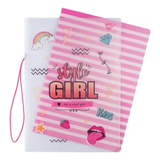 Зошит А4, 48арк. кліт. в пластиковій папці з малюнком "Sttle Girl Pink" 764429 YES