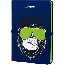 Блокнот тверда обкл., В6, 96 арк., клітинка Blue monkey K22-464-3