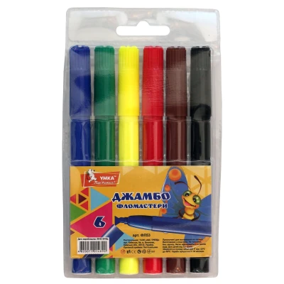 Фломастери Jumbo 6 кол., ФЛ53, Умка (термін)
