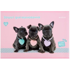 Зошит для малювання, 12 арк., скоба, софт тач + УФ лак, Studio Pets SP22-241 Kite