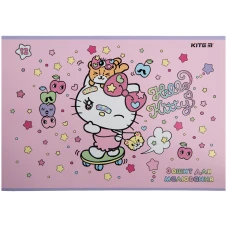 Зошит для малювання, 12 арк., скоба, УФ лак + глітер, Hello Kitty HK23-241 Kite