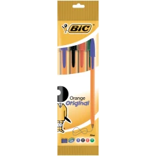 Ручка кулькова Оранж оригінал, асорті, 4шт. в блістері, BIC