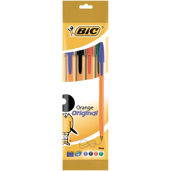 Ручка кулькова Оранж оригінал, асорті, 4шт. в блістері, BIC
