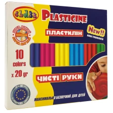 Пластилін Чисті руки MAXI 10кол.*20гр., стек, ECO, 7645С, Class