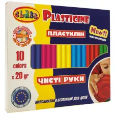 Пластилін Чисті руки MAXI 10кол.*20гр., стек, ECO, 7645С, Class