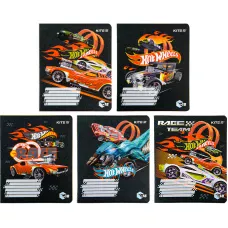 Зошит 18 арк., клітинка, гібр. лак + УФ лак, Hot Wheels HW22-236 Kite